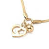 Ion Plating(IP) Heart with Star/Moon Pendant Necklaces NJEW-Q335-06B-G-2