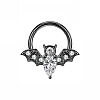 304 Stainless Steel Crystal Rhinestone Halloween Bat Hoop Nose Rings WG0E020-03-3