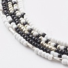 Round Seed Beads Multi-strand Necklaces NJEW-JN03460-03-4