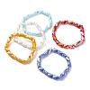 Glass Twist Rectangle Beaded Stretch Bracelet BJEW-JB09552-1