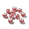 Independence Day Theme Printed Natural Wooden Beads WOOD-L020-B03-1