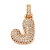 Brass Micro Pave Cubic Zirconia Pendants KK-C076-29J-G01-1