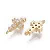 Brass Micro Pave Cubic Zirconia Links KK-T038-386G-2