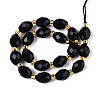 Natural Black Obsidian Beads Strands G-N342-53-8x6-01-3