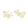 Left and Right Brass Pave Clear Cubic Zirconia Stud Earring Findings KK-F875-02G-1