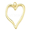 Heart Rack Plating Brass Big Pendants KK-Z067-10G-1