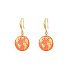 Golden Tone Stainless Steel Enamel Map Dangle Earrings for Women NE3200-1-1