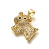 Rack Plating Brass Micro Pave Cubic Zirconia Enamel Pendants KK-L226-032G-02-2