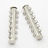 6-strands Brass Slide Lock Clasps KK-Q270-1-NF-1