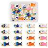 16Pcs 8 Colors Rack Plating Alloy Enamel Beads FIND-TA0002-32-10