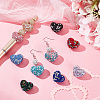   10Pcs 10 Color Heart Handmade Polymer Clay Rhinestone Beads CLAY-PH0001-90-2