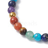Chakra Natural Mixed Gemstone Beads Stretch Bracelets for Women BJEW-JB12607-02-3