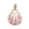 Dyed Natural Scallop Shell Big Pendants PALLOY-TA00194-3