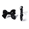 Spray Painted CCB Plastic Bowknot Stud Earring Findings CCB-Q091-07B-3