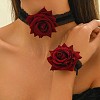 Cloth Rose Lace Choker Necklaces & Bracelets Sets FS-WG6DFA9-01-2