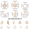 10Pcs 10 Style Brass Micro Clear Cubic Zirconia Charms ZIRC-PH0001-09G-5