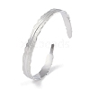304 Stainless Steel Leaf Open Cuff Bangles for Women BJEW-C071-15P-1