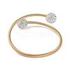 Ion Plating(IP) 304 Stainless Steel & Polymer Clay Crystal Rhinestone Round Beads Open Cuff Bangles BJEW-M042-06G-3