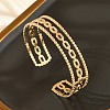 304 Stainless Steel Hollow Cuff Bangles for Women BJEW-B120-06G-02-1