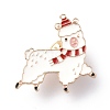 Alpaca with Christmas Hat Enamel Pin ENAM-K021-08-1