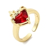 Brass Micro Pave Cubic Zirconia Open Cuff Rings RJEW-P178-02A-G-4