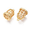 Brass Clear Cubic Zirconia Charms KK-N233-149-4