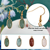 4 Pair 4 Style Natural & Synthetic Mixed Gemstone Oval Dangle Earrings with Iron Pins EJEW-AB00043-3