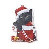 Christmas Cat Shape Acrylic Pendant Decoration HJEW-E007-01G-01-4