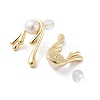 Natural Pearl Twist Stud Earrings EJEW-P256-72G-2