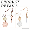 ANATTASOUL 2 Pairs 2 Colors Retro Two Tone Alloy Flat Round Dangle Earrings for Women EJEW-AN0002-40-3