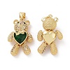 Brass Cubic Zirconia Pendants KK-G453-03G-2