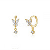 925 Sterling Silver Butterfly Hoop Earrings with Cubic Zirconia CY9476-1-1