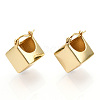 Brass Rhombus Thick Hoop Earrings for Women EJEW-F303-05G-1