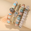 Bohemin Style Natural Moon and Star Xingyue Bodhi Beads Stretch Bracelet Set WG2BA1D-15-1