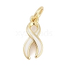 Brass Enamel Charms KK-Q028-30G-03-1