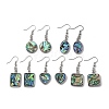 Abalone Shell/Paua Shell Dangle Earrings EJEW-F147-A-4