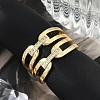 Brass Micro Pave Clear Cubic Zirconia Open Cuff Rings for Women RJEW-R011-10G-02-2