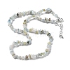 Natural Morganite Chip Beaded Necklaces for Men Women NJEW-G159-01E-4