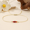 Simple Casual Brass & Natural Gemstone Beads Braided Bracelets LM1536-3-1