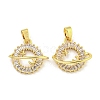 Planet Rack Plating Brass Clear Cubic Zirconia Pendants KK-M291-09G-1