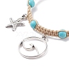 Synthetic Turquoise Braided Bead Bracelet BJEW-JB07988-4