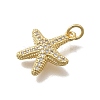 Brass Micro Pave Clear Cubic Zirconia Charms KK-D431-053A-G-2