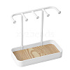 Plastic Jewelry Display Stand with Wood Tray AJEW-Z032-02B-2