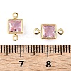 SHEGRACE Brass Pave Cubic Zirconia Square Connector Charms XGRQ2O093-440E-G-3