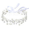 Polyester with Plastic Pearl and Acrylic Flower Hairband for Bride Wedding Bridal Veil Hair Accessories Hair Vine OHAR-WH20010-04S-1
