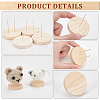 8Pcs 4 Styles Wood Crochet Doll Base Display Rack with Iron Pin FIND-FG0003-19-4