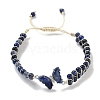 Natural Sodalite Braided Round Bead Bracelets BJEW-K251-06M-2