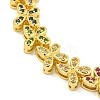 Rack Plating Brass Pave Cubic Zirconia Butterfly Link Bracelets for Women BJEW-B110-05G-01-2