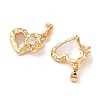 Brass Micro Pave Clear Cubic Zirconia Charms KK-B102-30G-2