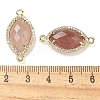 Natural Strawberry Quartz Faceted Horse Eye Connector Charms G-G181-07G-03-3